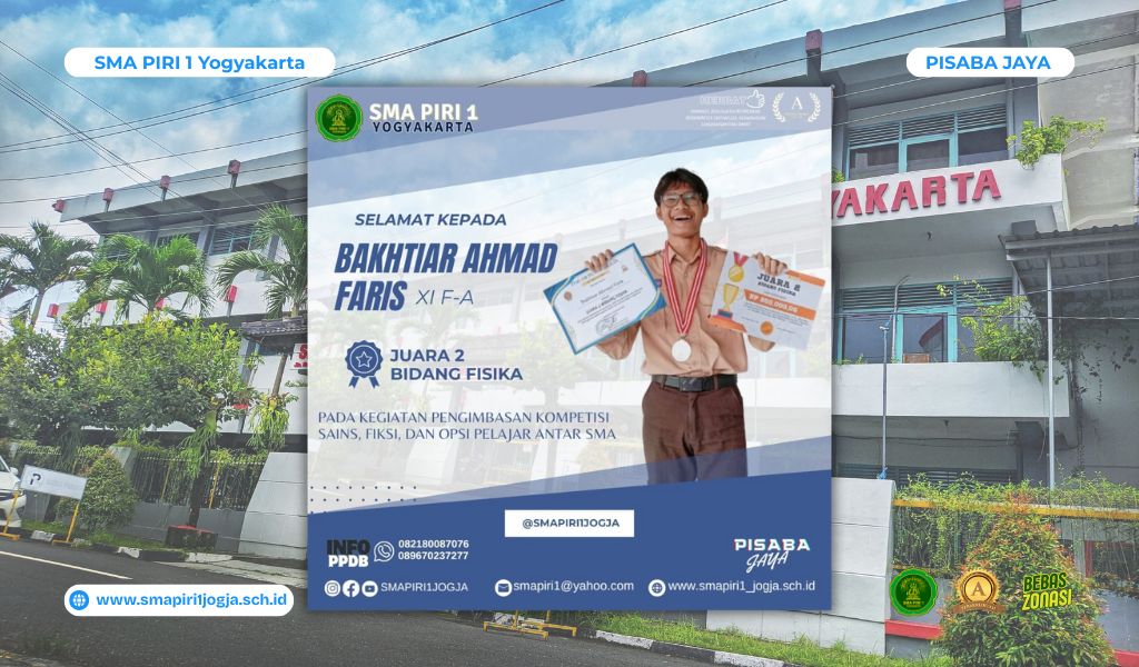 Gambar Prestasi Ananda Bakhtiar Ahmad Faris Raih Juara 2 Bidang Fisika di Kompetisi Sains Antar SMA se-Yogyakarta