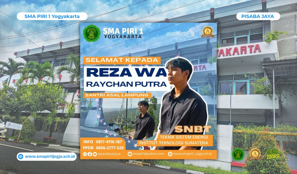 Gambar Prestasi Santri Asal Lampung, Reza Wa Raychan Putra dari SMA PIRI 1 Yogyakarta Lolos SNBT 2025 di Institut Teknologi Sumatera